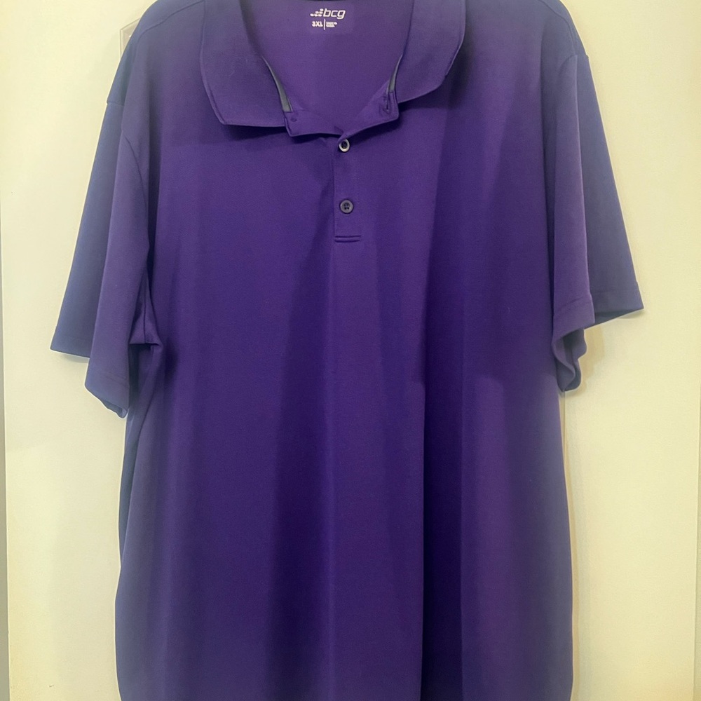 Mens BCG golf polo purple shirt